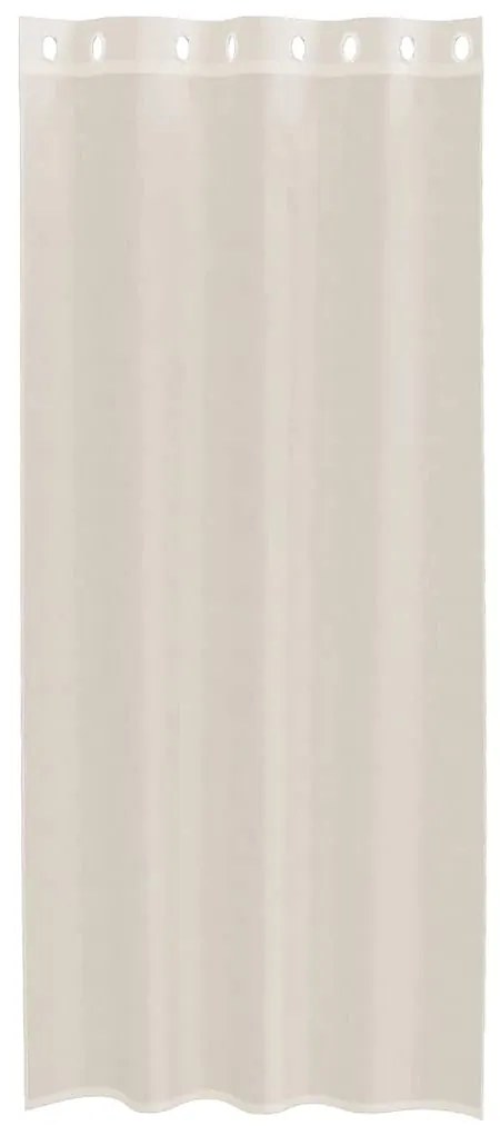 Cortinas de voile com ilhós 2 pcs creme 140x225 cm