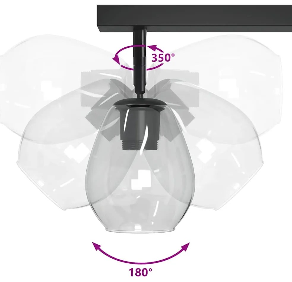 Luminárias de Teto com Lâmpada de Vidro Ajustável Anthracite E27