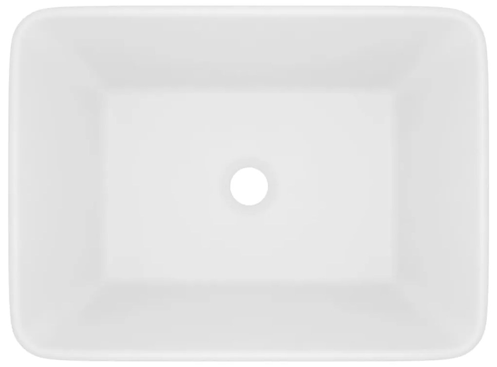 Lavatório luxuoso 41x30x12 cm cerâmica branco mate