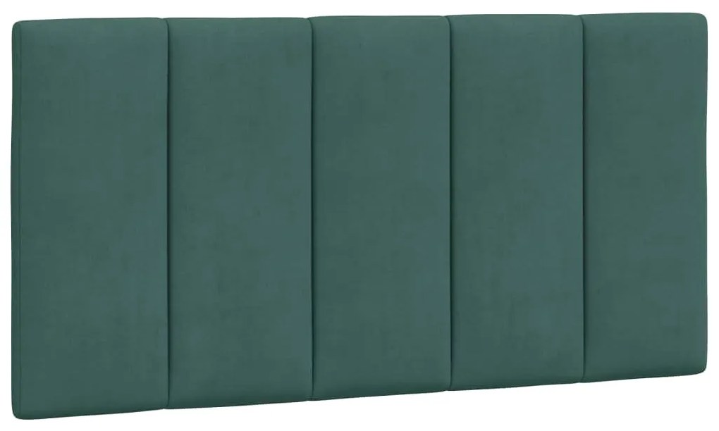 Estrutura de cama c/ luzes LED 100x200 cm veludo verde-escuro