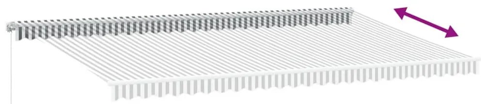 Toldo retrátil manual 600x350 cm antracite e branco