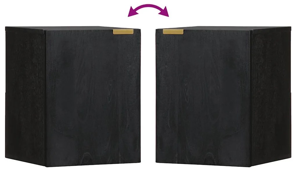 Armário suspenso p/ WC 38x33x48 cm derivados de madeira preto