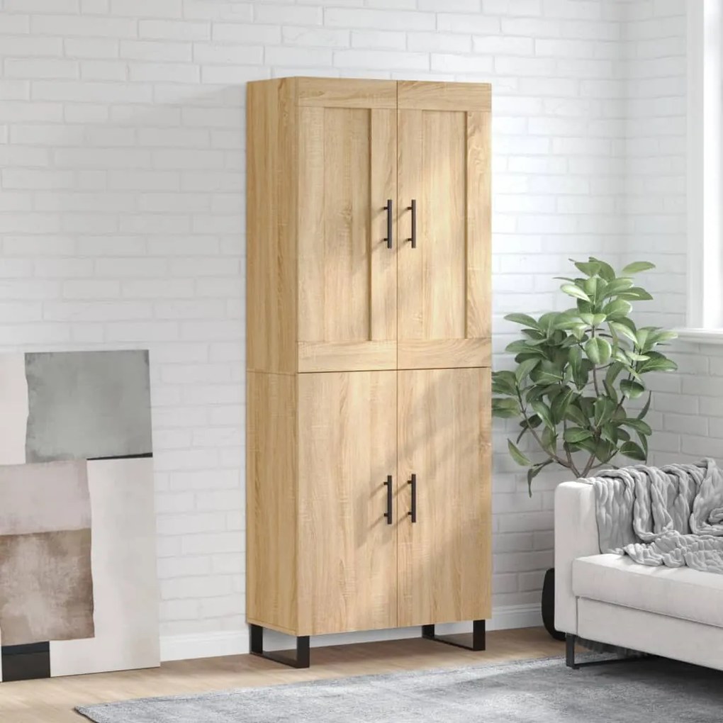 vidaXL Armário alto 69,5x34x180 cm derivados de madeira cor sonoma
