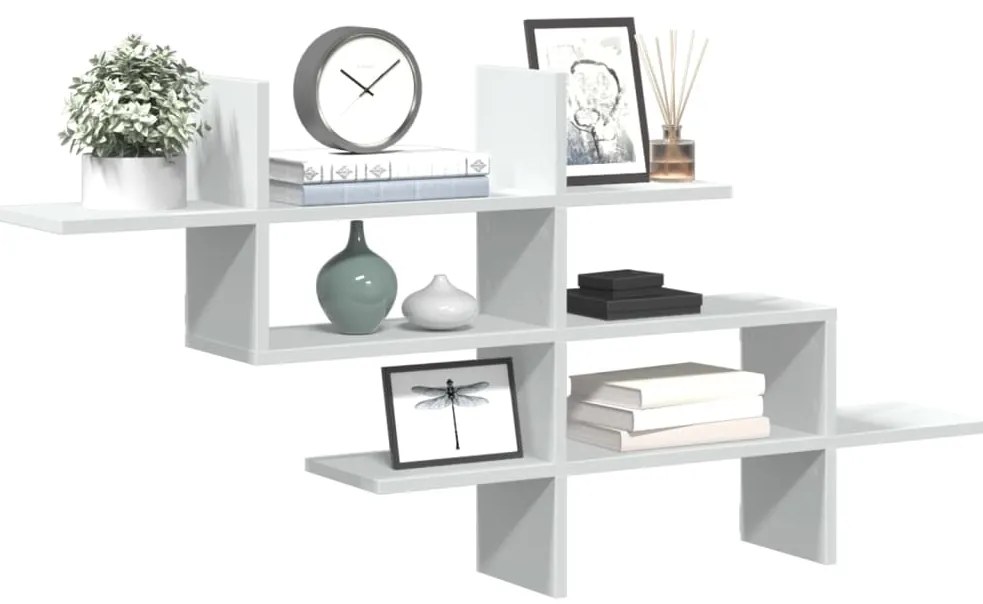 vidaXL Prateleira parede 124,5x18x60,5 cm derivados de madeira branco