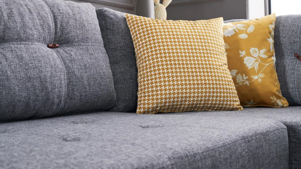 Sofá-Cama de Canto Manama – Cinzento – 280x85x206 cm