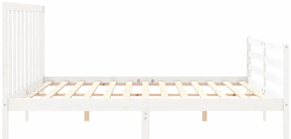 Cama sem colchão 200x200 cm madeira de pinho maciça branco