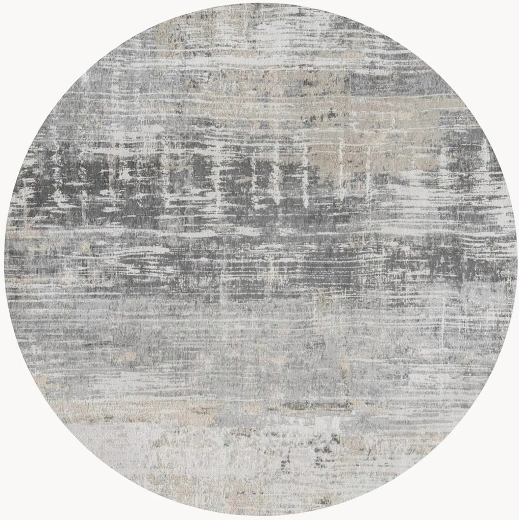Tapete redondo lavável em jacquard para interior e exterior Streaks