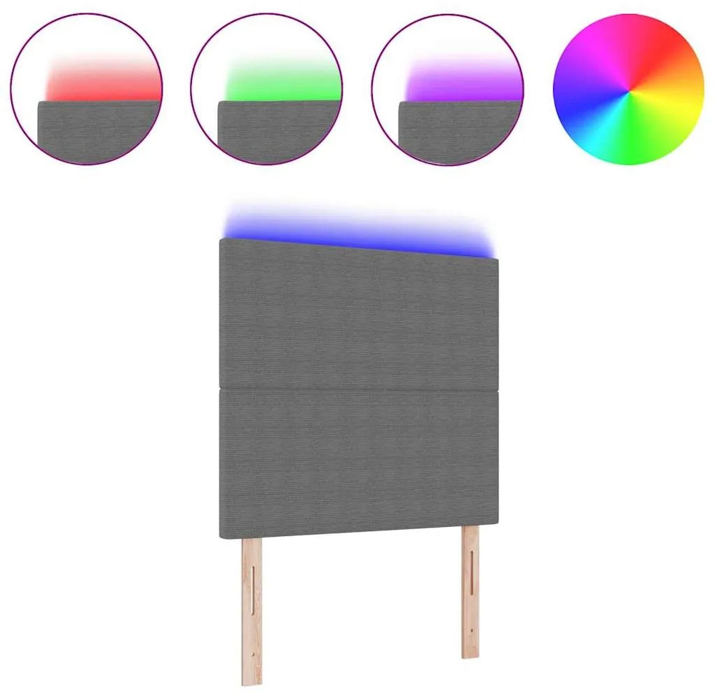 Luz de Cabeceira LED Cinza 90 cm Tecido de Corduroy