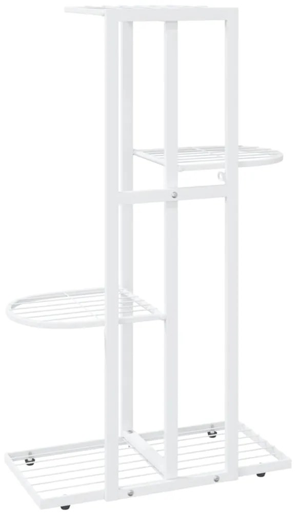 Suporte de vasos c/ 4 prateleiras 43x22x76 cm metal branco