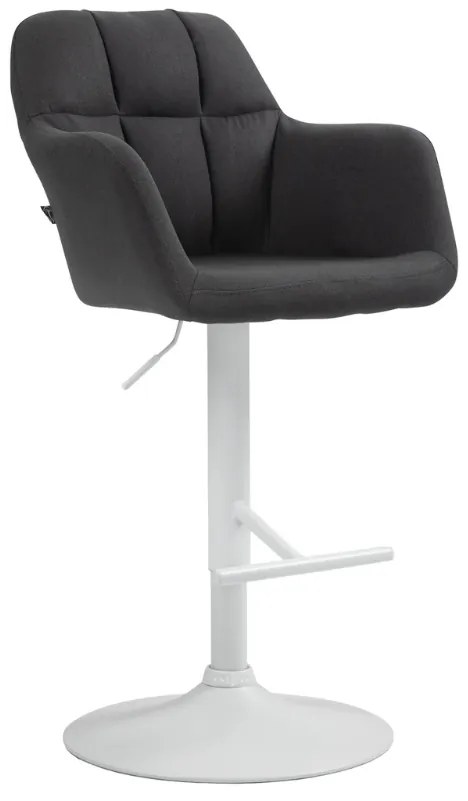 Banco de bar Natoma em tecido e com estrutura branca 57 x 97-118 x 59 cm Preto