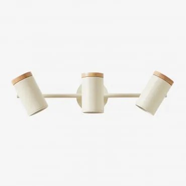 Lâmpada De Parede Orientável Com 3 Pontos De Luz Em Ferro Amaranto Tapioca Bege - Sklum