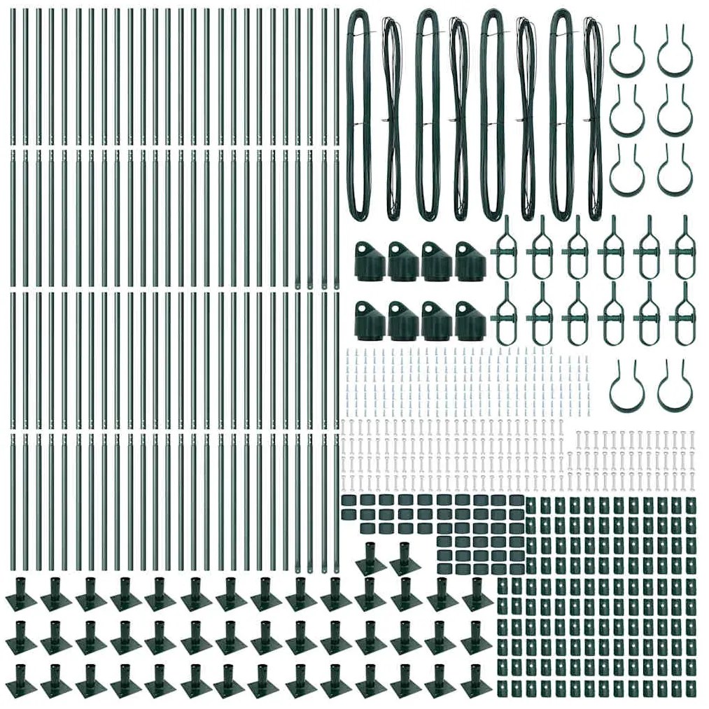 Postes de cerca com 52 pcs, Ø32mm, 68,5cm em aço galvanizado.