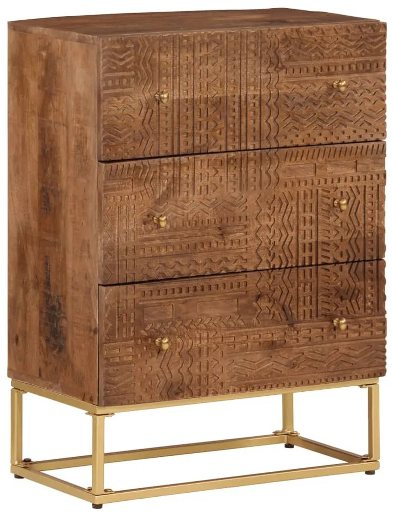 vidaXL Cómoda 55x30x76 cm madeira de mangueira maciça e ferro