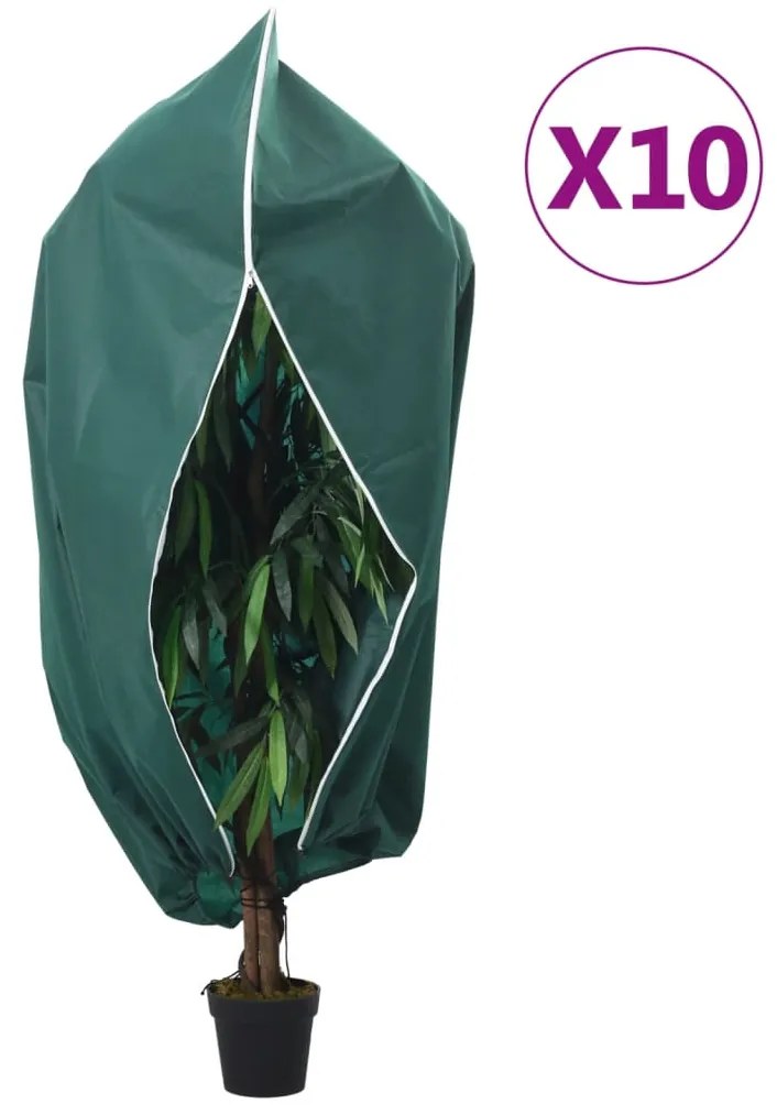 vidaXL Coberturas para plantas com fecho 10 pcs 70 g/m² 2,36x2 m