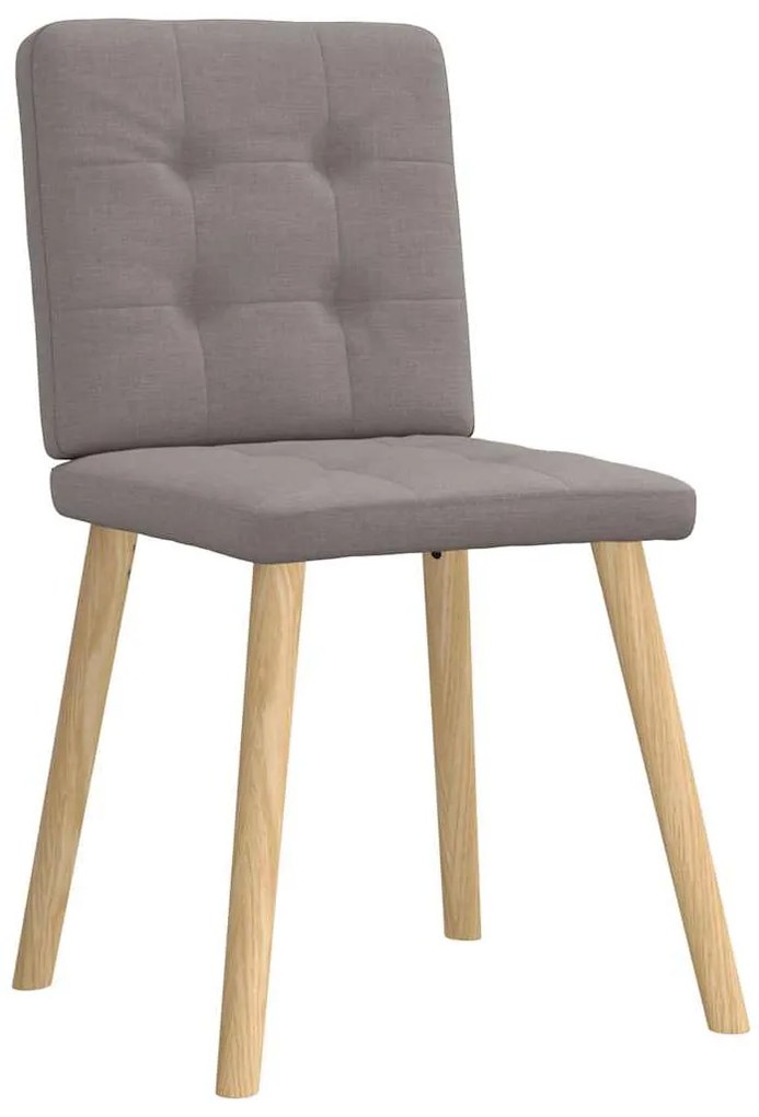 Cadeiras de jantar 4 pcs tecido cinzento-acastanhado