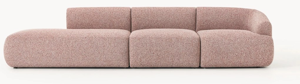 Módulo com chaise longue em bouclé Sofia (4 lugares)