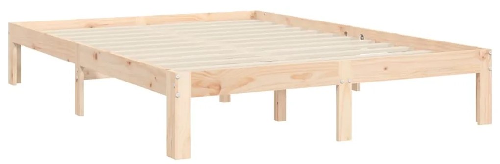 Estrutura de cama com cabeceira 140x190 cm madeira maciça