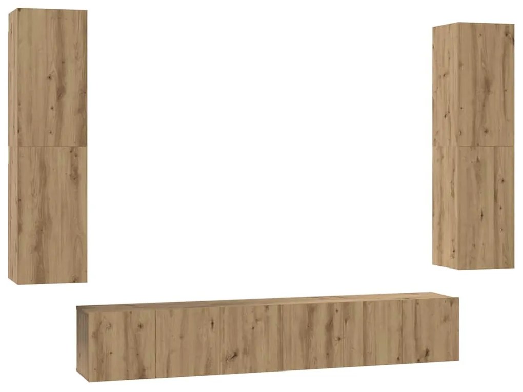 Conjunto de móvel de TV com prateleira Outros 7 pcs carvalho artisiano
