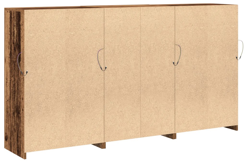 Buffet com Luzes LED Madeira Velha 181,5x37x100 cm Madeira Engenharia