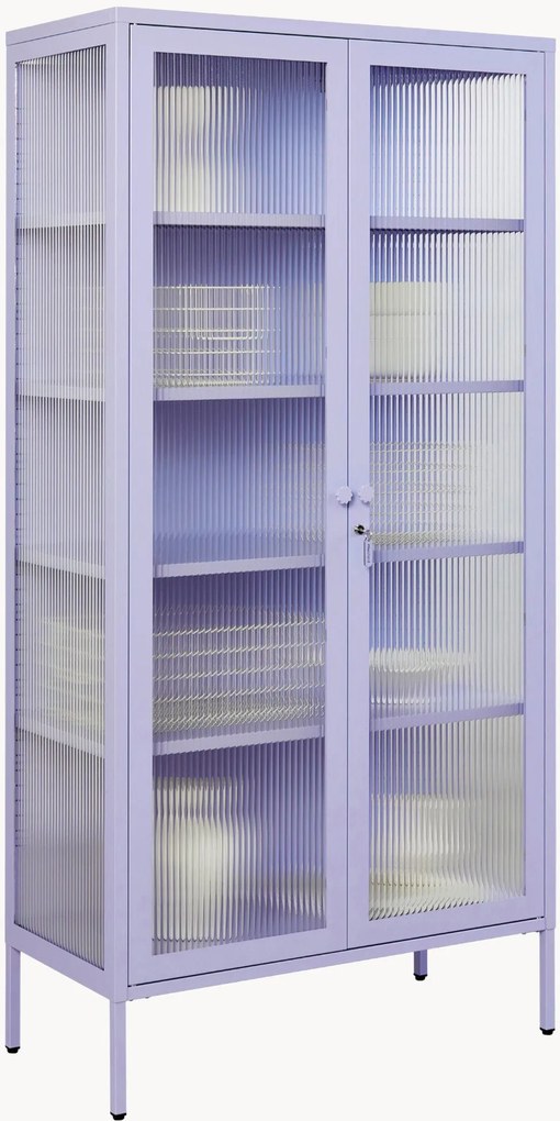 Vitrine em metal com vidro canelado The Collector