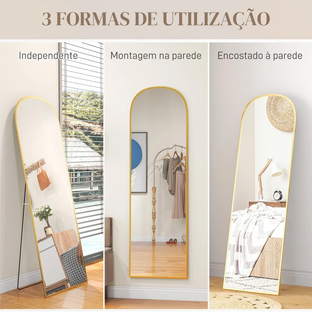 HOMCOM Espelho de Pé Espelho de Corpo Inteiro 50x170 cm Espelho de Par