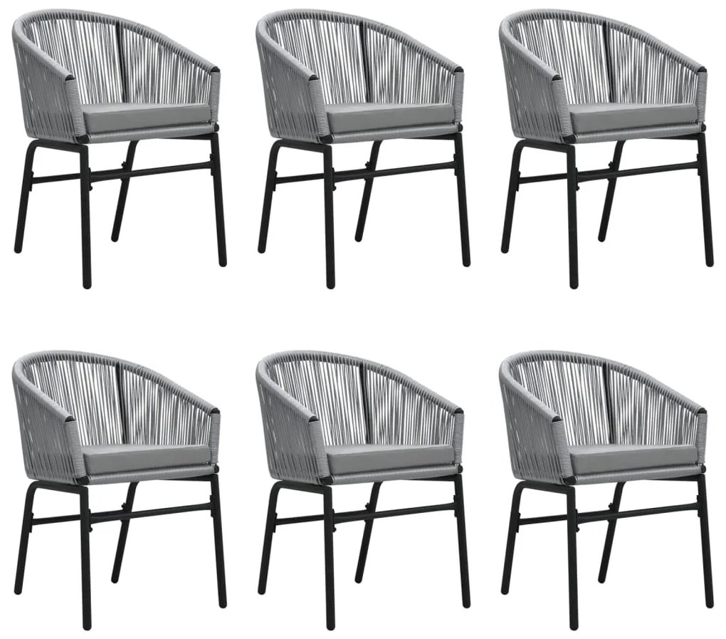 7 pcs conjunto de jantar para jardim cinzento