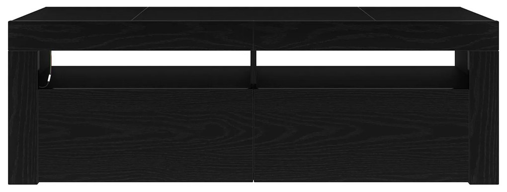 Estante para TV vidaXL com LED Carvalho Preto 120x35x40 cm Madeira de