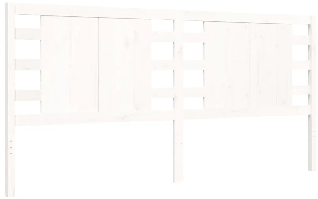 Cama sem colchão 200x200 cm madeira de pinho maciça branco