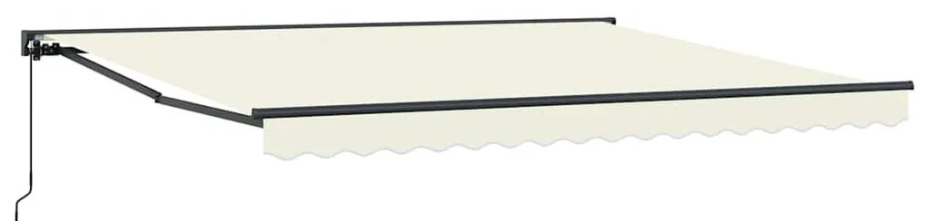 Toldo Retrátil Manual Creme 400x300 cm Poliéster e Alumínio