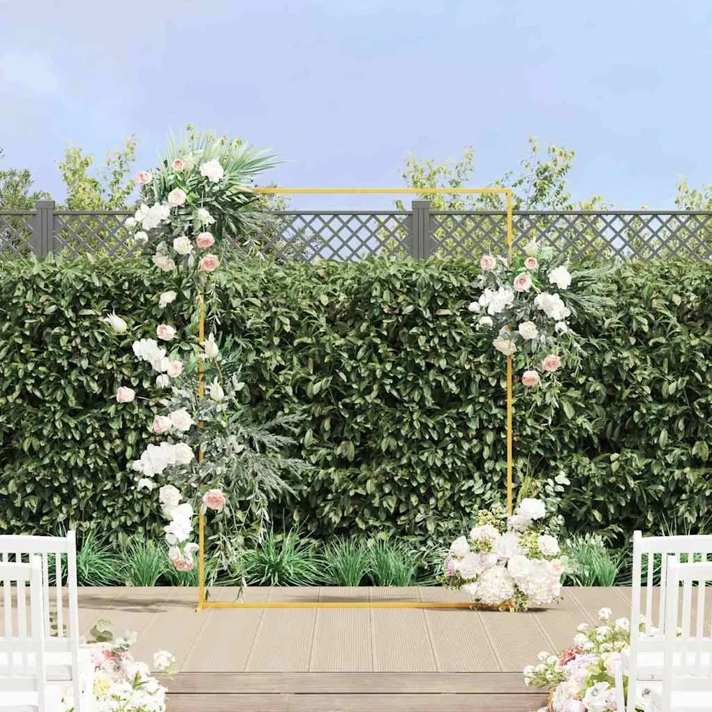 vidaXL Arco de Casamento Ouro 150 x 49,5 x 200 cm Aço
