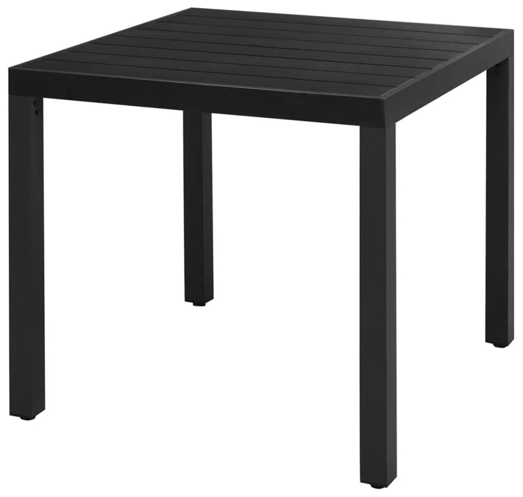 3 pcs conjunto de jantar para jardim vime de PVC preto
