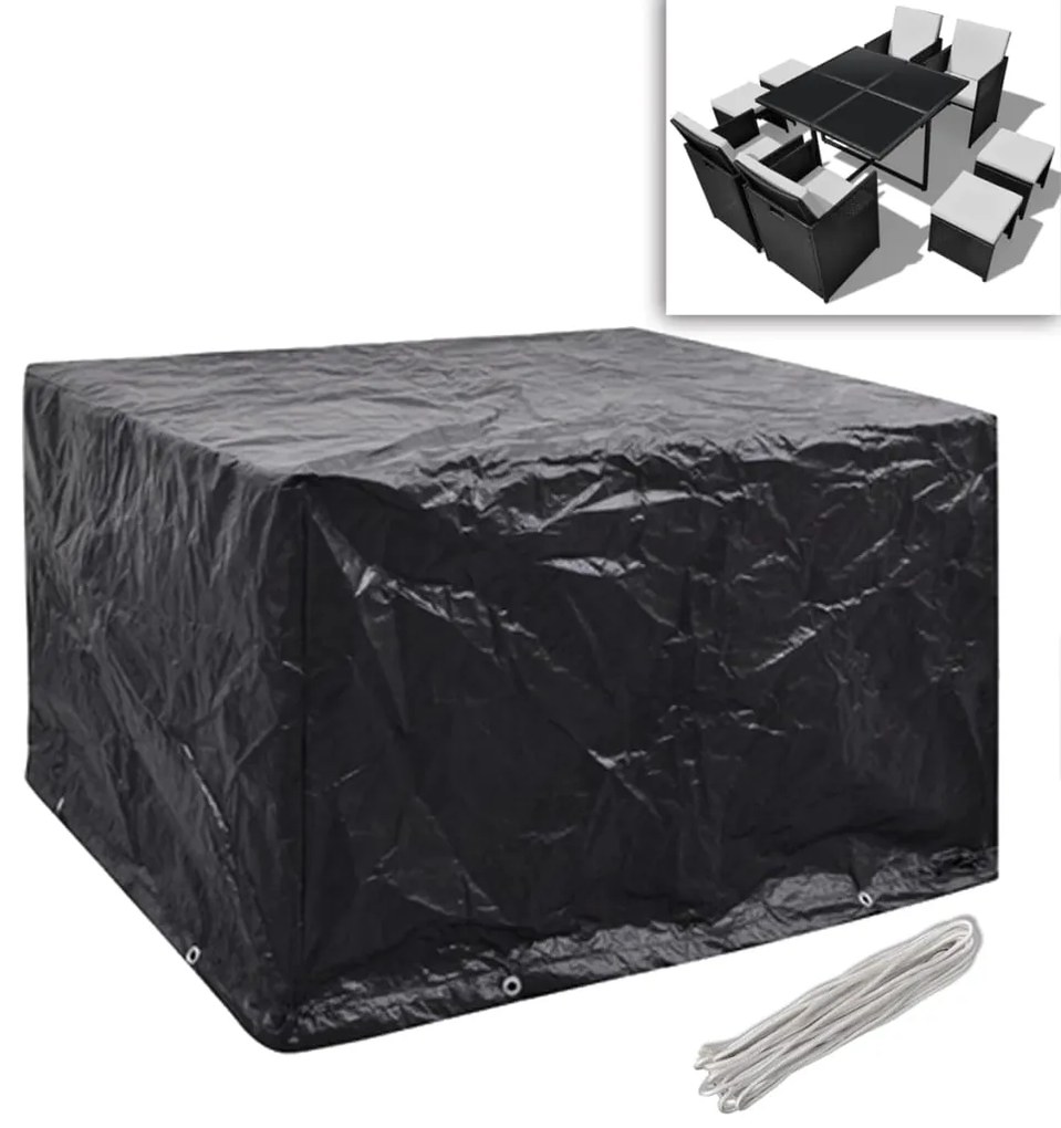 Conjunto capas p/ mobiliário jardim 2 pcs 8 ilhós 113x113 cm