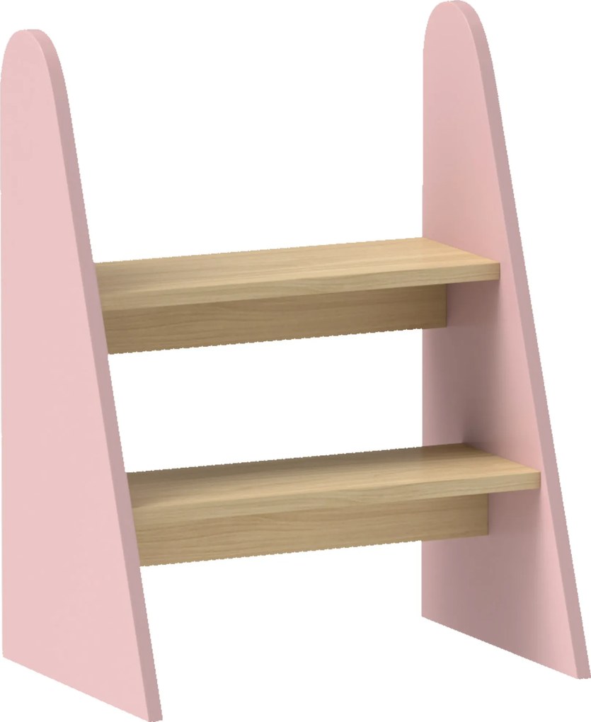 AIYAPLAY Banco Crianças 2 Degraus Torre Aprendizagem Escada Segura Casa Banho Cozinha 43x30x55 cm Rosa Prático Divertido | Aosom Portugal