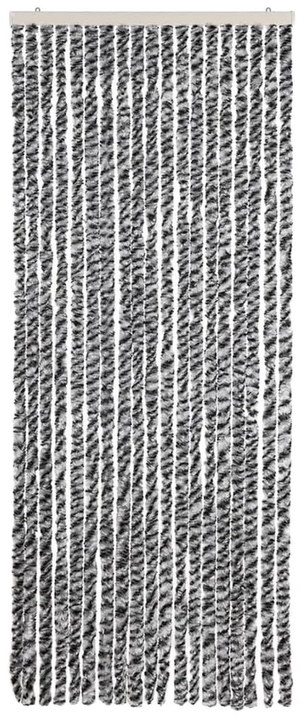 Cortina anti-insetos 56x185 cm chenille cinzento/preto/branco
