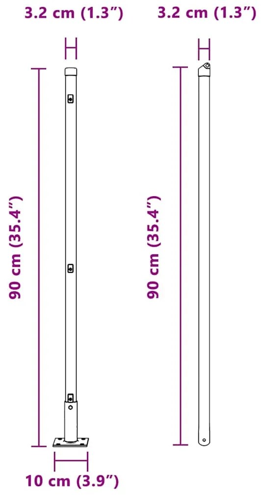 Conjunto de Postes de Cerca com Placas de Base 7 pcs Verde