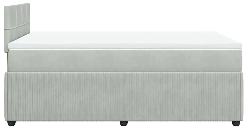 Cama boxspring c/ colchão 120x200 cm veludo cinzento-claro