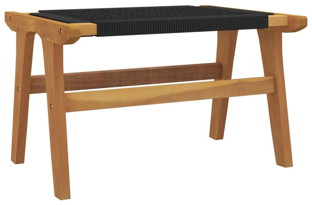 Cadeira de jardim c/ apoio de pés teca maciça/poliéster
