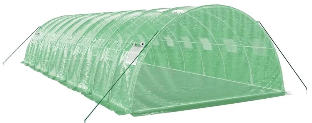 Estufa com estrutura de aço 40 m² 10x4x2 m verde