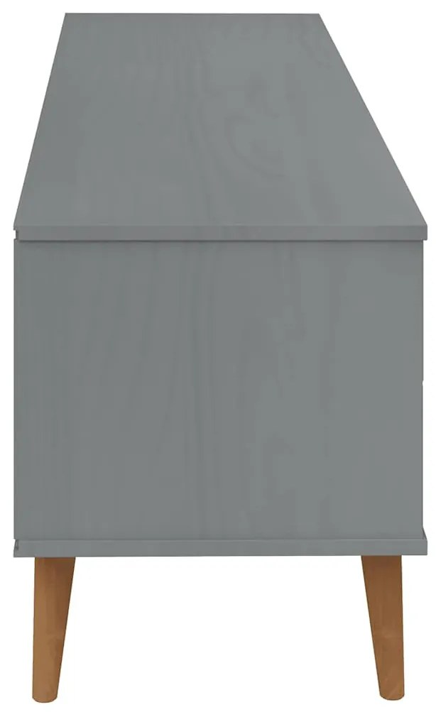 Móvel de TV MOLDE 158x40x49 cm pinho maciço cinzento