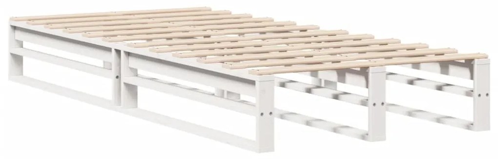 Cama sem colchão 75x190 cm madeira de pinho maciça branco