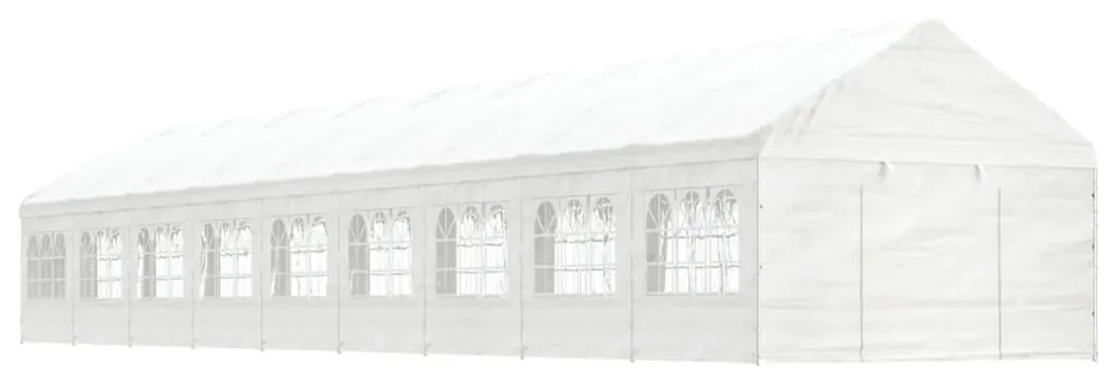 vidaXL Gazebo com telhado 20,07x4,08x3,22 m polietileno branco