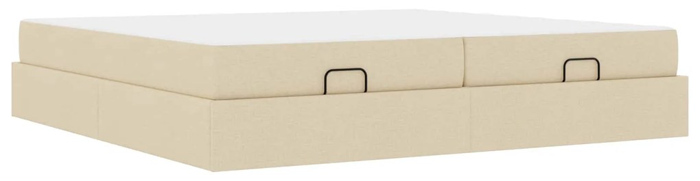 vidaXL Estrutura de cama com colchão com colchão 2 pcs Creme tecido