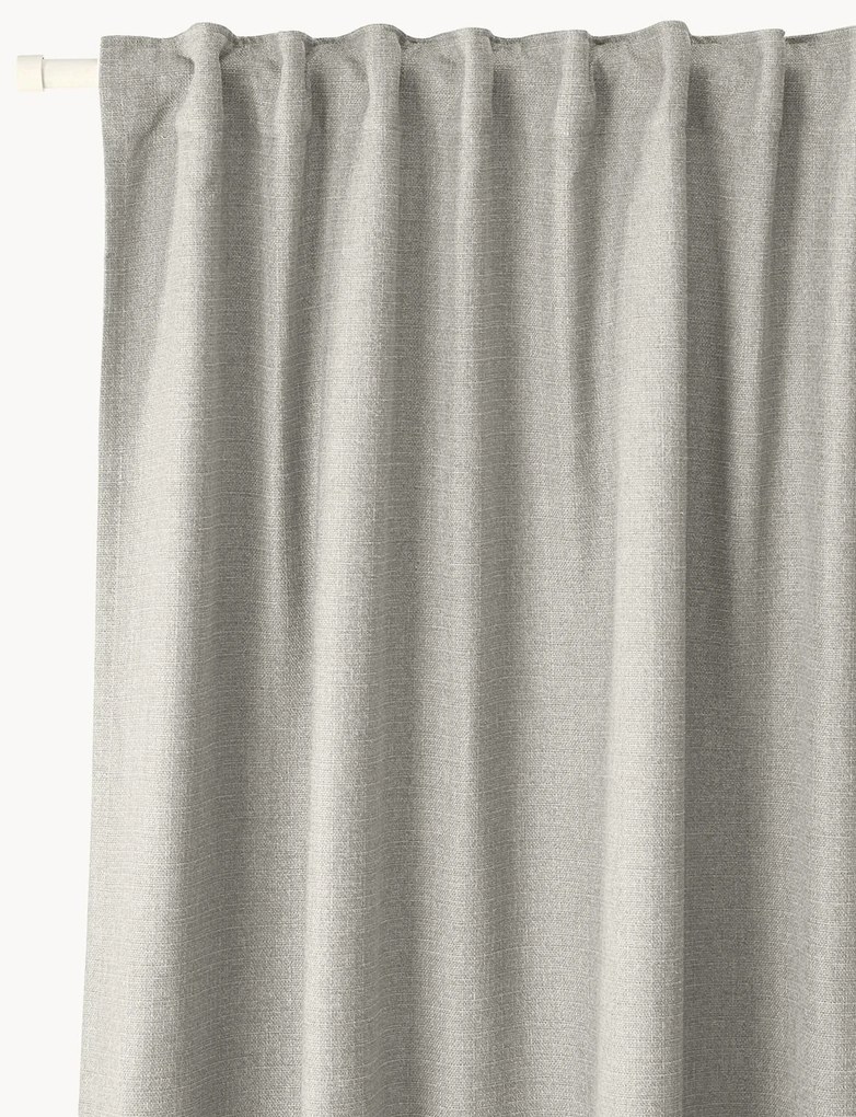 Cortinas opacas com multi-banda Jensen, conjunto de 2, L 130 cm