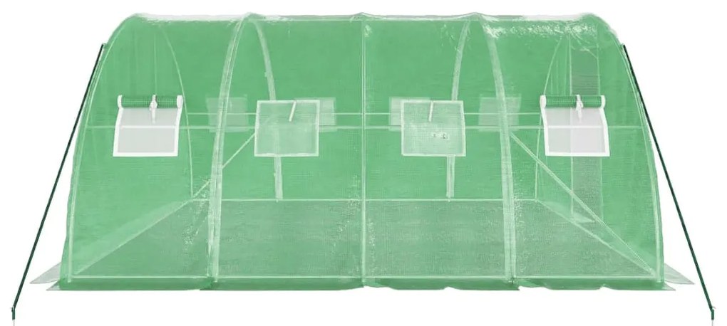 Estufa com estrutura de aço 16 m² 4x4x2 m verde