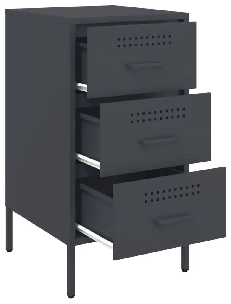Mesas de cabeceira 2 pcs 36x39x68 cm aço antracite