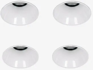 Pack De 4 Downlights Led Embutidos Sem Moldura Trimless Redondos Ø5,3 Cm Em Alumínio Orelva Branco & Branco 3000k & 8 W & 23º - Sklum