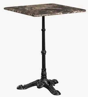 Mesa De Bar Quadrada Em Pedra Natural Azteca 60 X 60 Cm & Mármore Castanho Emperador - Preto - Sklum