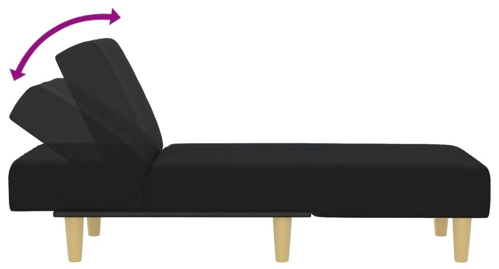 Chaise longue tecido preto