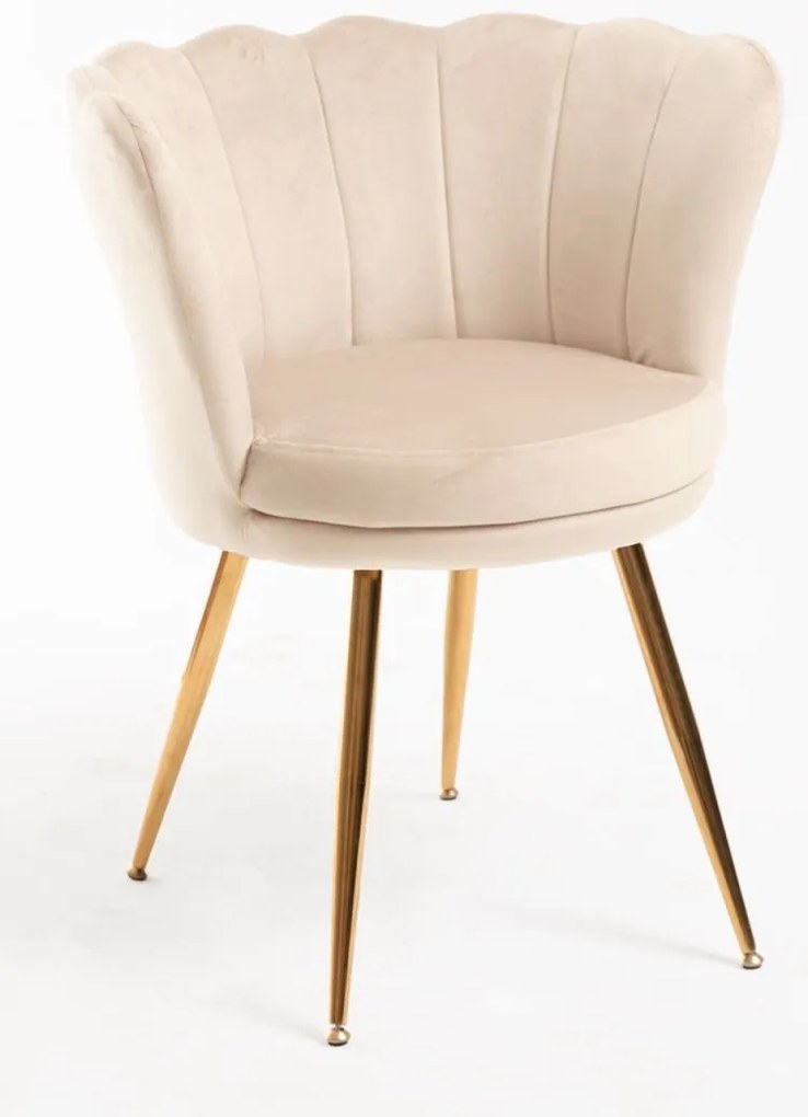 Cadeira Dunsa Golden Veludo - Beige