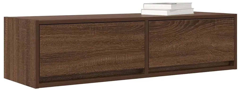 Estante de TV vidaXL Castanho Carvalho 100x31x25,5 cm Madeira de Engen